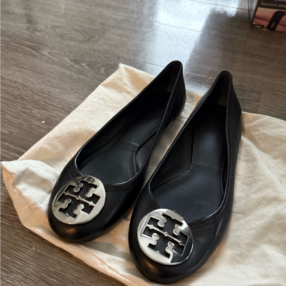 Tory Burch Black Ballet Flats